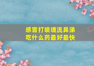 感冒打喷嚏流鼻涕吃什么药最好最快