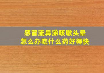 感冒流鼻涕咳嗽头晕怎么办吃什么药好得快