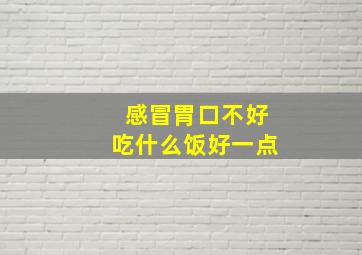 感冒胃口不好吃什么饭好一点