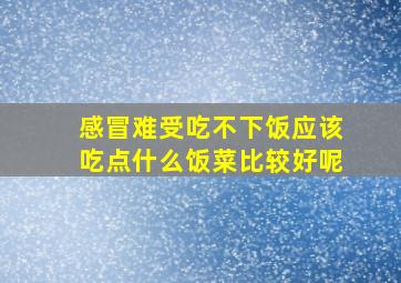 感冒难受吃不下饭应该吃点什么饭菜比较好呢