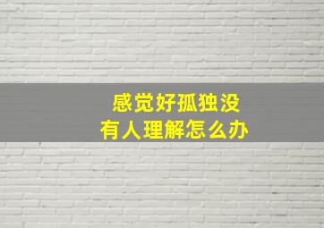 感觉好孤独没有人理解怎么办