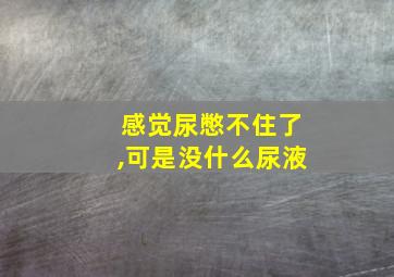 感觉尿憋不住了,可是没什么尿液