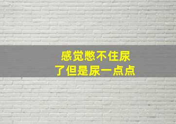 感觉憋不住尿了但是尿一点点