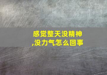 感觉整天没精神,没力气怎么回事