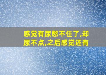 感觉有尿憋不住了,却尿不点,之后感觉还有