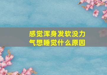 感觉浑身发软没力气想睡觉什么原因