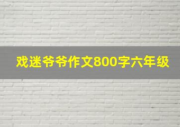 戏迷爷爷作文800字六年级