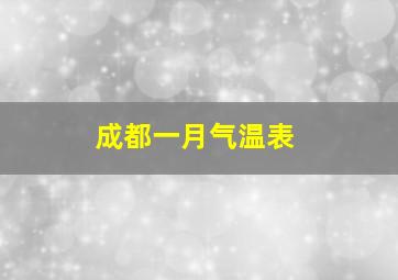 成都一月气温表