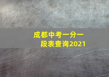 成都中考一分一段表查询2021