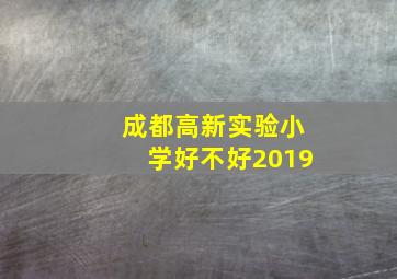 成都高新实验小学好不好2019