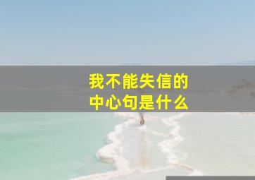 我不能失信的中心句是什么