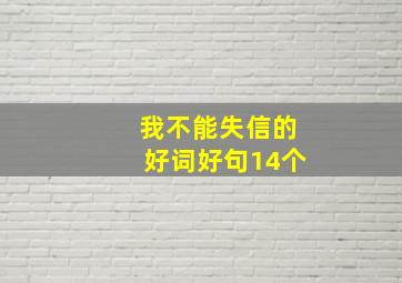 我不能失信的好词好句14个