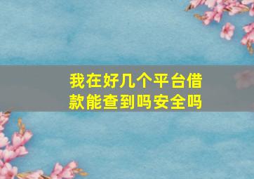 我在好几个平台借款能查到吗安全吗