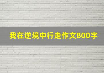 我在逆境中行走作文800字