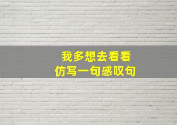 我多想去看看仿写一句感叹句