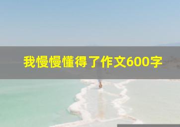 我慢慢懂得了作文600字