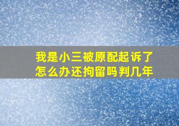 我是小三被原配起诉了怎么办还拘留吗判几年