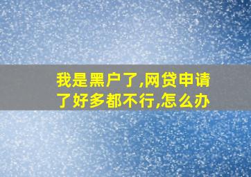 我是黑户了,网贷申请了好多都不行,怎么办