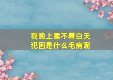 我晚上睡不着白天犯困是什么毛病呢