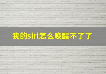 我的siri怎么唤醒不了了