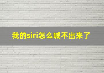 我的siri怎么喊不出来了