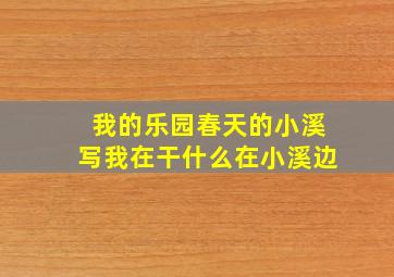 我的乐园春天的小溪写我在干什么在小溪边