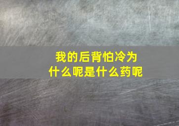 我的后背怕冷为什么呢是什么药呢