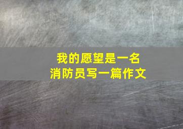 我的愿望是一名消防员写一篇作文