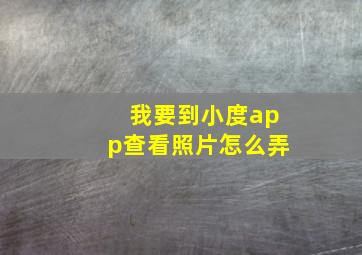 我要到小度app查看照片怎么弄