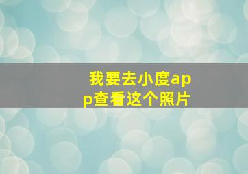 我要去小度app查看这个照片