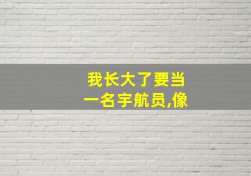 我长大了要当一名宇航员,像