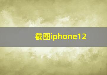 截图iphone12