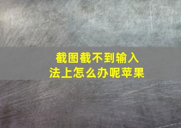 截图截不到输入法上怎么办呢苹果