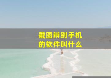 截图辨别手机的软件叫什么