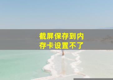 截屏保存到内存卡设置不了