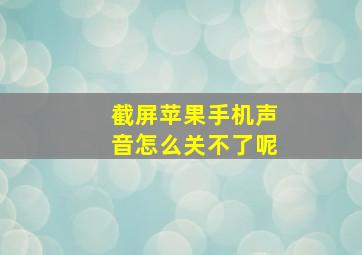 截屏苹果手机声音怎么关不了呢