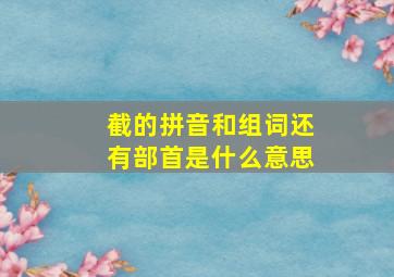 截的拼音和组词还有部首是什么意思