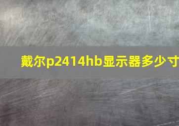 戴尔p2414hb显示器多少寸