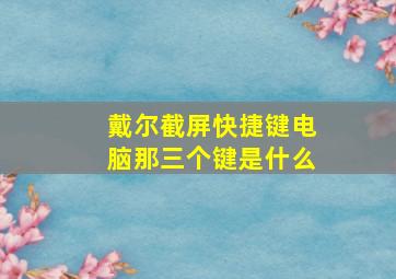 戴尔截屏快捷键电脑那三个键是什么