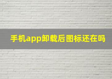 手机app卸载后图标还在吗