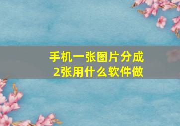 手机一张图片分成2张用什么软件做