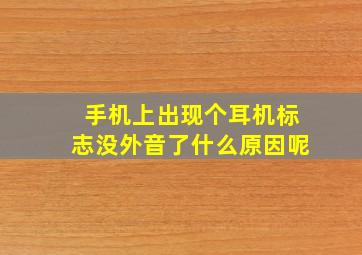 手机上出现个耳机标志没外音了什么原因呢