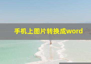 手机上图片转换成word