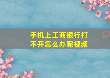 手机上工商银行打不开怎么办呢视频