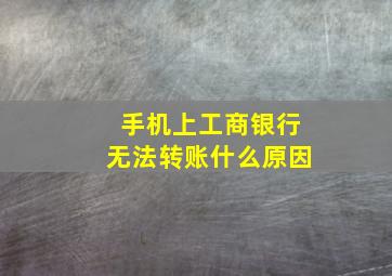 手机上工商银行无法转账什么原因