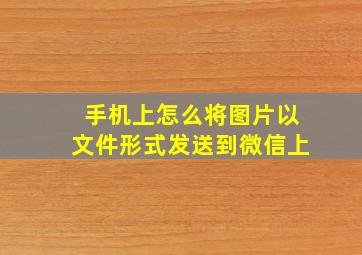 手机上怎么将图片以文件形式发送到微信上