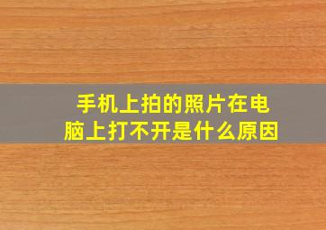 手机上拍的照片在电脑上打不开是什么原因