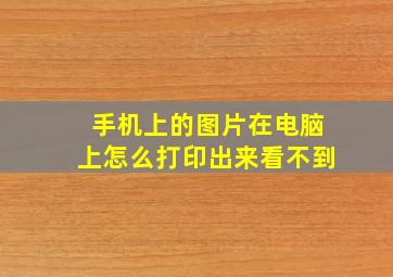 手机上的图片在电脑上怎么打印出来看不到