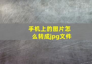 手机上的图片怎么转成jpg文件