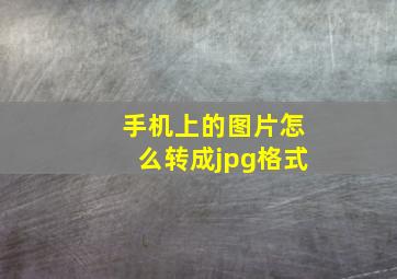 手机上的图片怎么转成jpg格式